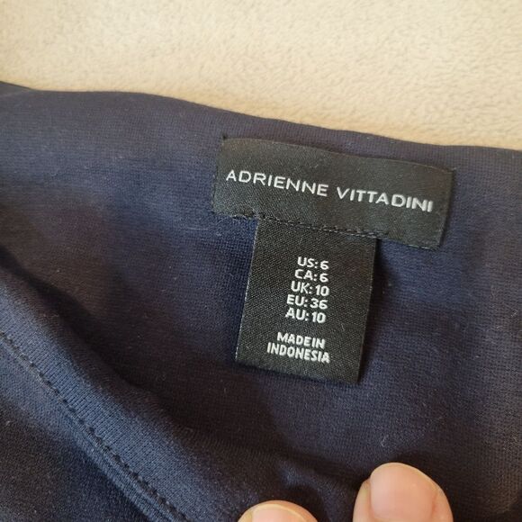 Adrienne Vittadini Navy Short Sleeve Mini Dress Women's size 6 - Picture 3 of 8